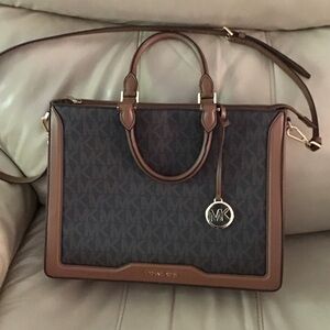 Michael Kors Brown & Tan Logo Tote
